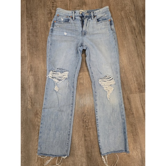 Madewell The Perfect Vintage Jean Denman Wash Sz 25 Light Wash Distressed - Picture 1 of 6
